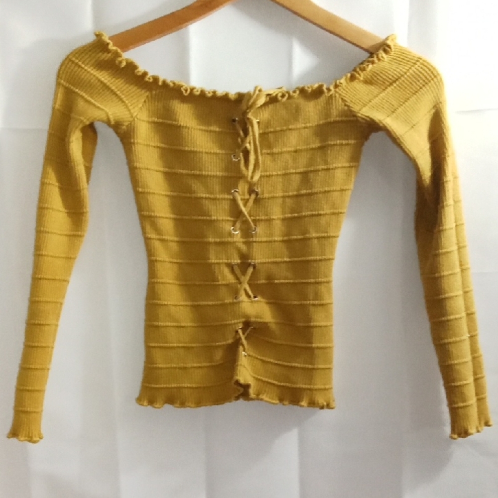 Mustard Off-Shoulder Sweater